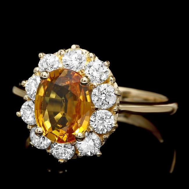 14k Gold 2.00ct Sapphire 1.00ct Diamond Ring: Retail: $5,800.00 ****** 14k Gold 2.00ct Sapphire 1.00ct Diamond Ring ****** Metal: 14k Solid Yellow Gold / Size: 7.25 / Total Item Weight: 4.0 grams / Country Made: United States / / Main Stone: Sapp