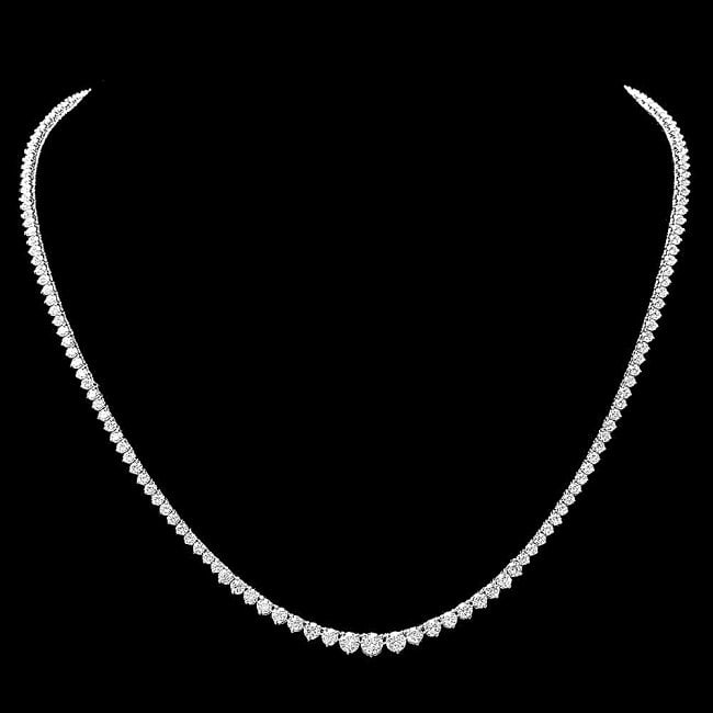18k White Gold 8.50ct Diamond Necklace: Retail: $38,600.00 ****** 18k White Gold 8.50ct Diamond Necklace ****** Metal: 18k Solid White Gold / Size: 16.5 / Total Item Weight: 14.5 grams / Country Made: United States / / Main Stone: Diamond /
