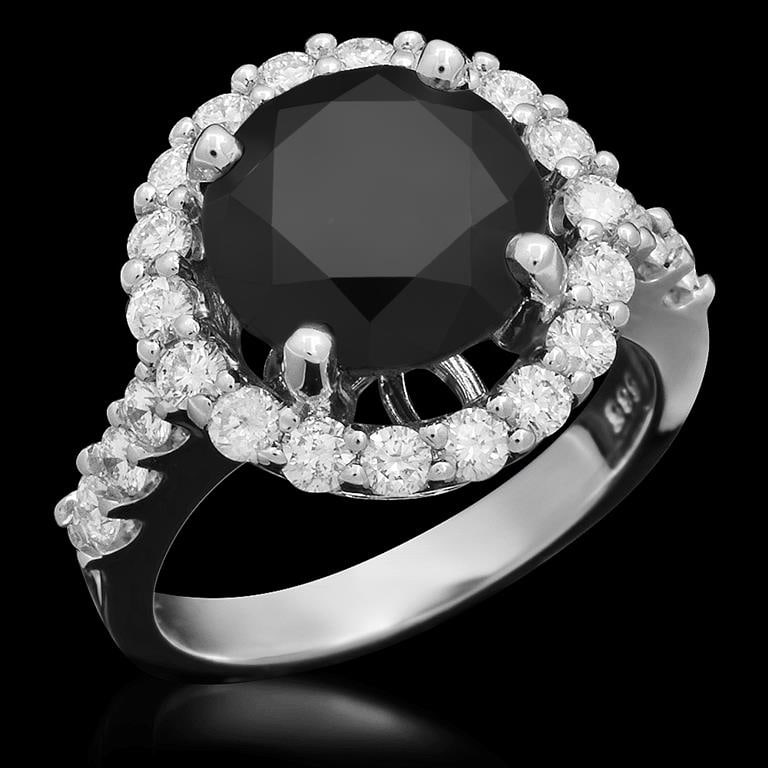 14K Gold 4.35ct Fancy Color Diamond 3.35ct Diamond Ring (1 of 4)