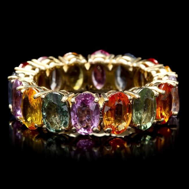 14k Yellow Gold 8.00ct Sapphire Ring (1 of 4)