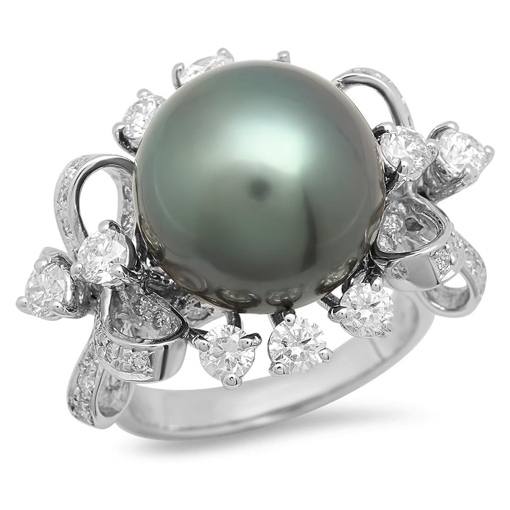14K Gold 14mm Tahitian Pearl 2.28cts Diamond Ring: Retail: $11,880.00 ****** 14K Gold 14mm Tahitian Pearl 2.28cts Diamond Ring ****** Metal: 14K White Gold / Total Item Weight: 13.0 grams / Country Made: United States / / Main Stone: Tahitian Pearl /