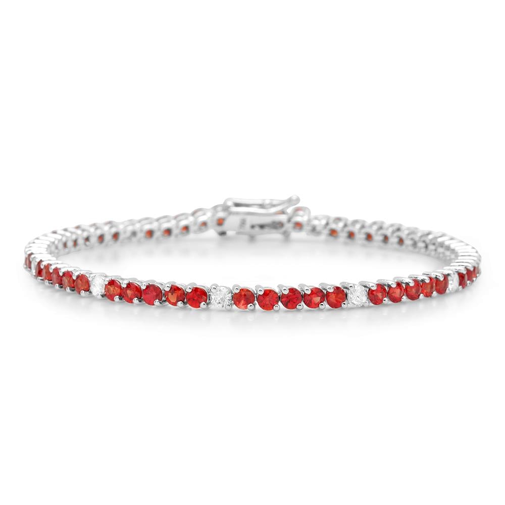 14K Gold 6.19ct Orange Sapphire 0.90cts Diamond Bracelet (1 of 4)