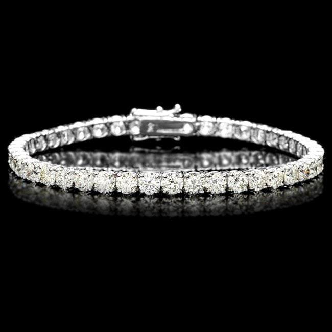 18k White Gold 12.00ct Diamond Tennis Bracelet (1 of 6)