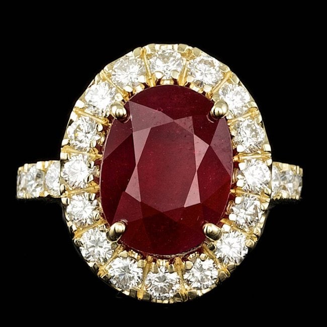 14k Yellow Gold 7.50ct Ruby 1.70ct Diamond Ring (1 of 5)