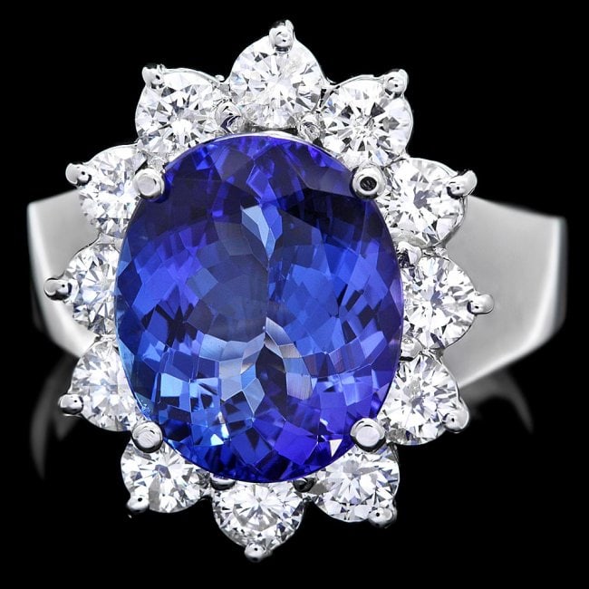 14k Gold 5.00ct Tanzanite 1.40ct Diamond Ring: Retail: $16,500.00 ****** 14k Gold 5.00ct Tanzanite 1.40ct Diamond Ring ****** Metal: 14k Solid White Gold / Size: 7 / Total Item Weight: 7.0 grams / Country Made: United States / / Main Stone: Tanzan