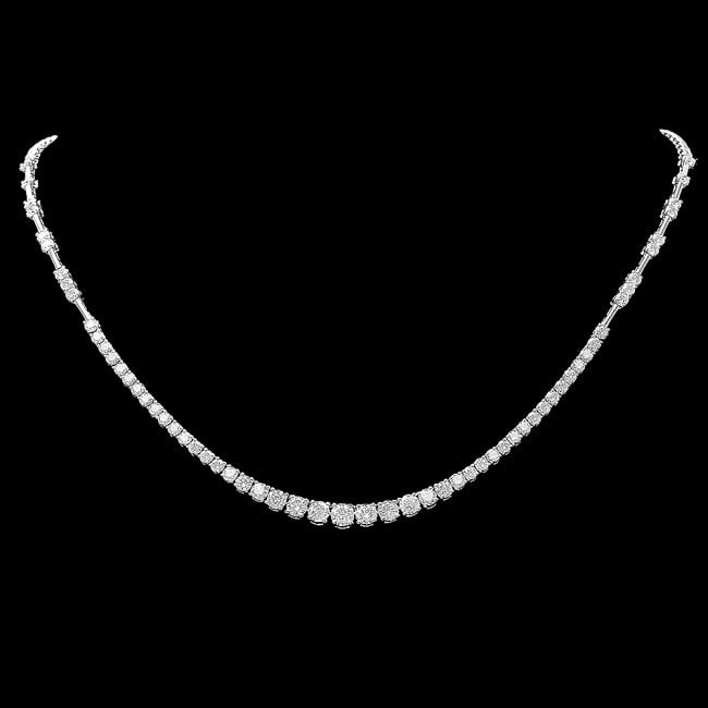 18k White Gold 5.80ct Diamond Necklace: Retail: $28,500.00 ****** 18k White Gold 5.80ct Diamond Necklace ****** Metal: 18k Solid White Gold / Size: 16 / Total Item Weight: 17.0 grams / Country Made: United States / / Main Stone: Diamond / C