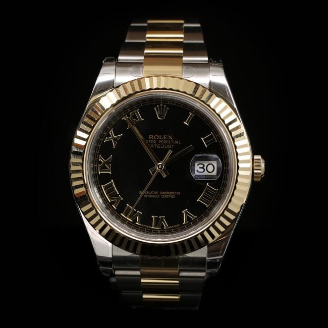Rolex DateJust Two-Tone 41mm Men's Wristwatch: ****** Rolex DateJust Two-Tone 41mm Men's Wristwatch ****** One Mens, Rolex DateJust 41mm Jubilee Black Mens Wristwatch Stainless Steel electronically tested and polished / Case: Stainless Steel, 41mm