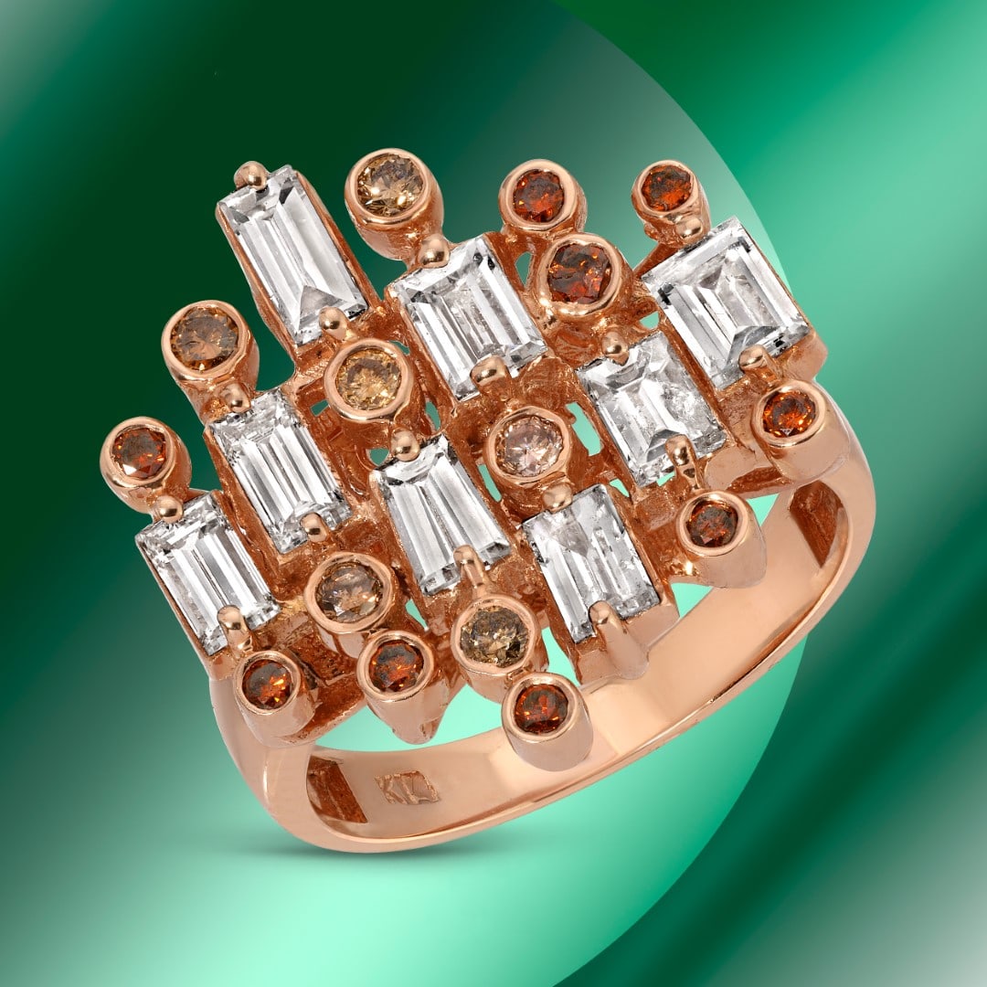 14k Gold 2.04ctc Diamond Ring: Retail: $11,535*****14K Gold Diamond Ring*****Metal: 14K Rose Gold/ Total Wt.:6.5g / Country Made US// Main Stone: Natural Diamond / Carat Total Wt.: 1.66cts / Treatment: None/ Color: None / Cut: Barg