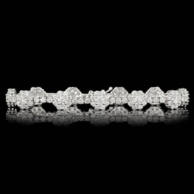 18k White Gold 9.30ct Diamond Bracelet: Retail: $55,400.00 ****** 18k White Gold 9.30ct Diamond Bracelet ****** Metal: 18k Solid White Gold / Size: 7 / Total Item Weight: 13.0 grams / Country Made: United States / / Main Stone: Diamond / Co