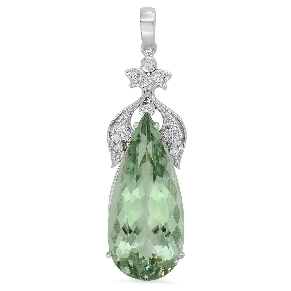 14K Gold 28.57ct Amethyst 0.38ct Diamond Pendant (1 of 4)