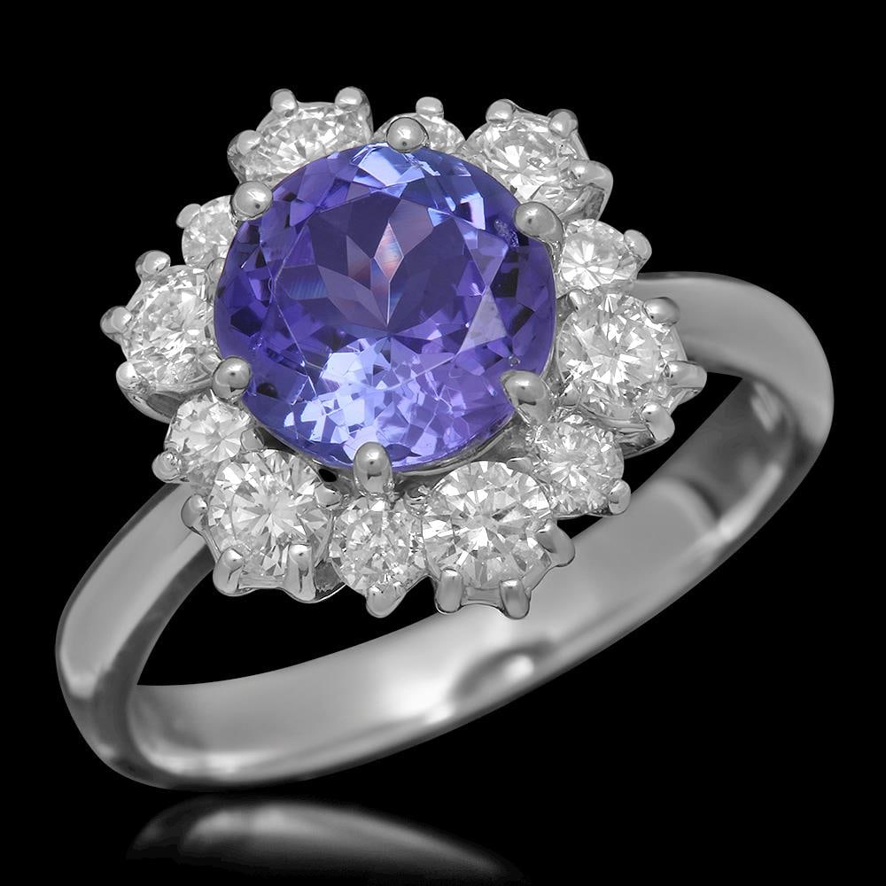 14K Gold 2.01ct Tanzanite 1.00ct Diamond Ring (1 of 5)
