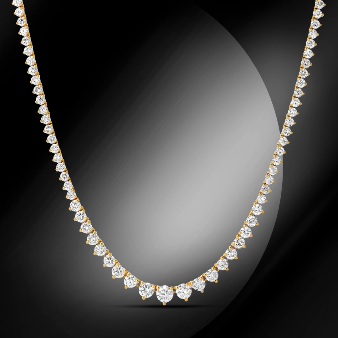 14K Gold 7.80cts Diamond Necklace (1 of 4)