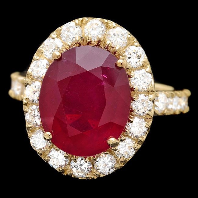 14k Yellow Gold 8.50ct Ruby 1.90ct Diamond Ring: Retail: $8,100.00 ****** 14k Yellow Gold 8.50ct Ruby 1.90ct Diamond Ring ****** Metal: 14k Solid Yellow Gold / Size: 7 / Total Item Weight: 8.0 grams / Country Made: United States / / Main Stone: Ruby
