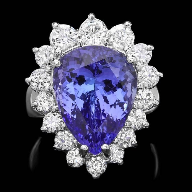 14k Gold 9.00ct Tanzanite 1.60ct Diamond Ring: Retail: $18,850.00 ****** 14k Gold 9.00ct Tanzanite 1.60ct Diamond Ring ****** Metal: 14k Solid White Gold / Size: 7.25 / Total Item Weight: 8.5 grams / Country Made: United States / / Main Stone: Tan