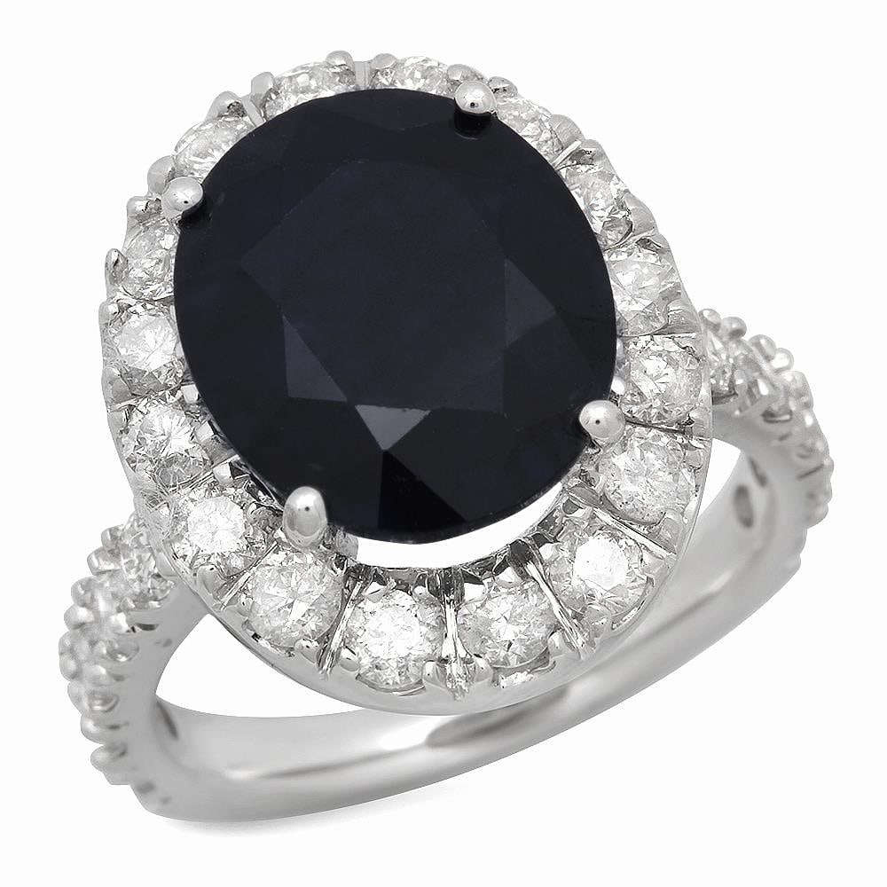 14K Gold 7.81ct Sapphire 2.01ct Diamond Ring (1 of 5)