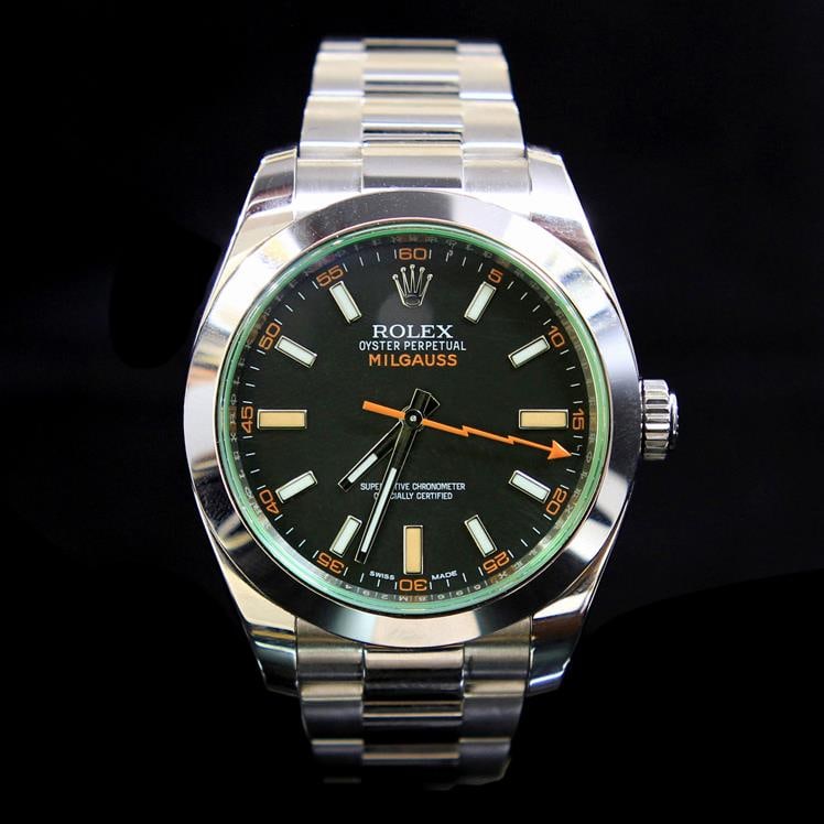 Rolex Milgauss 40mm Green Sapphire Mens Wristwatch: ****** Rolex Milgauss 40mm Mens Wristwatch ****** One Mens, Rolex Milgauss 40mm Green Sapphire Mens Wristwatch Stainless Steel electronically tested and polished / Case: Stainless Steel, 40mm / Dial: