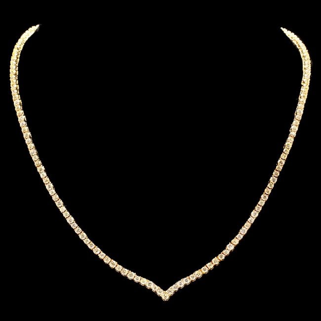 18k Yellow Gold 8.50ct Diamond Necklace: Retail: $27,900.00 ****** 18k Yellow Gold 8.50ct Diamond Necklace ****** Metal: 18k Solid Yellow Gold / Size: 16 / Total Item Weight: 18.0 grams / Country Made: United States / / Main Stone: Diamond