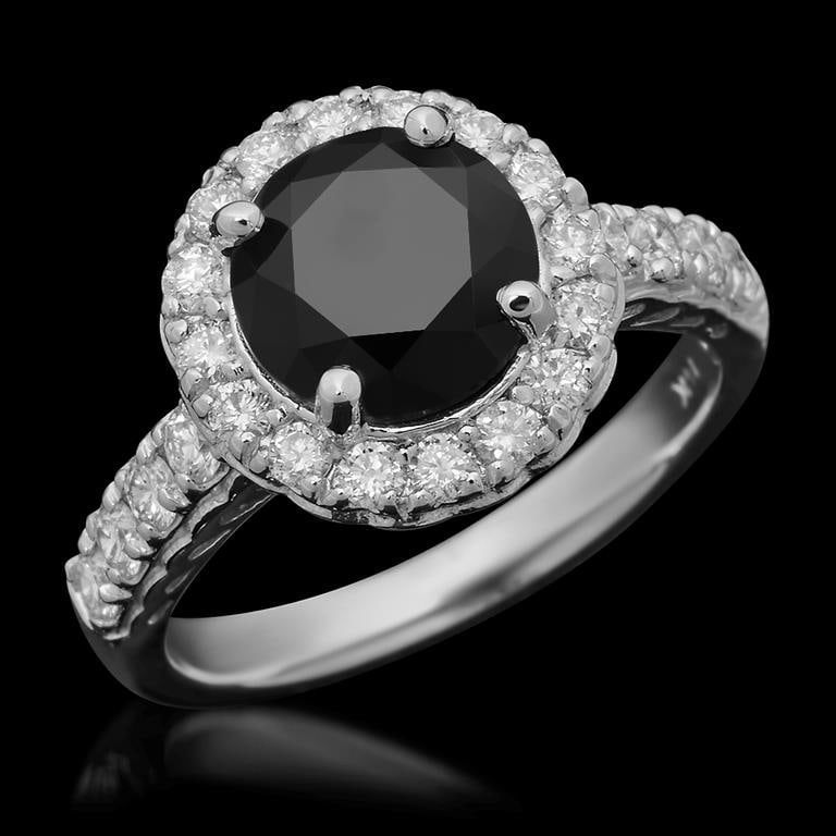 14K Gold 2.24ct Fancy Color Diamond & 0.72ct Diamond Ring: Retail: $12,035.00 ******14K Gold Fancy Color Diamond & Diamond Ring ****** Metal: 14K Solid White Gold / Total Item Weight: 4.5 grams / Country Made: United States / / Main Stone: Diamond / Color: Fa