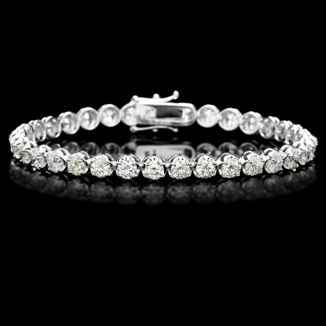 18k White Gold 9.00ct Diamond Tennis Bracelet (1 of 6)