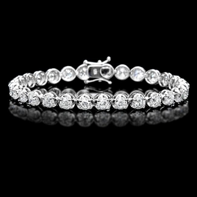 18k White Gold 10.00ct Diamond Tennis Bracelet (1 of 6)