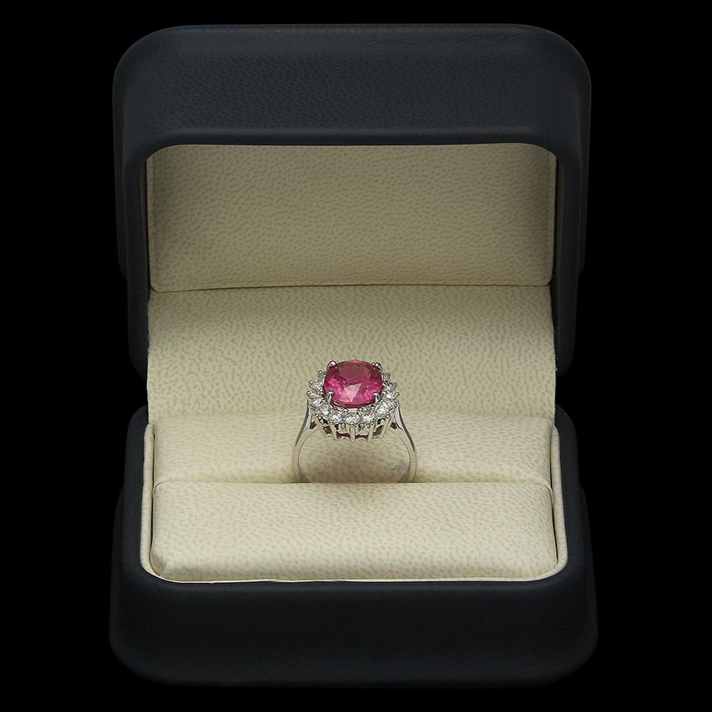 14K Gold 5.11ct Ruby 0.95ct Diamond Ring - 4