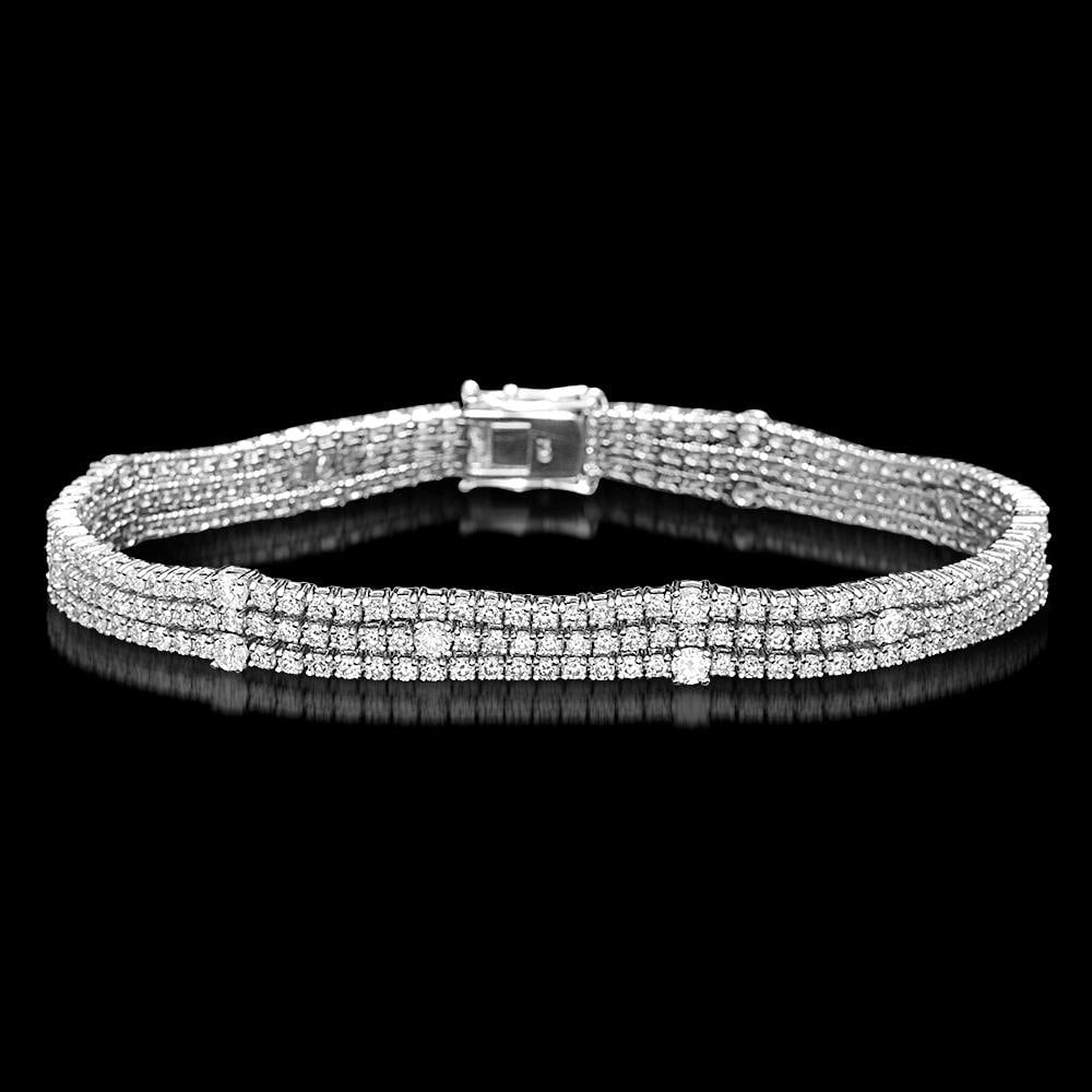 18K Gold 5.96ct Diamond Bracelet: Retail: $13,870.00 ****** 18K Gold 5.96ct Diamond Bracelet****** Metal: 18K Solid White Gold / Total Item Weight: 18.6 grams / Country Made: United States / / Main Stone: Diamond / Color: None / Carat
