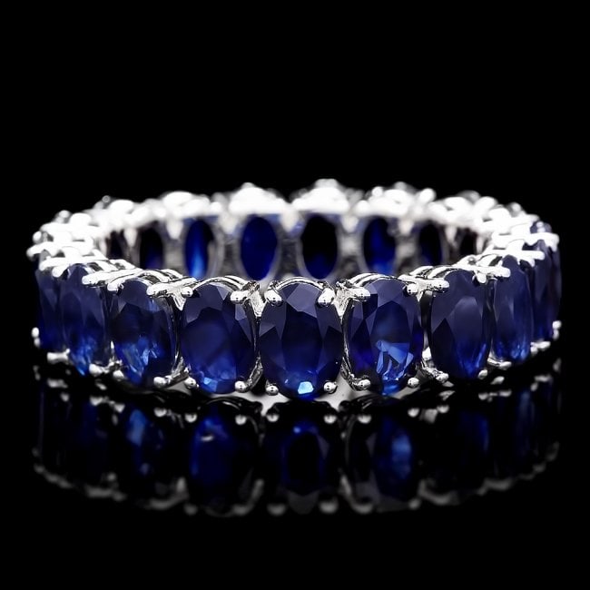 14k White Gold 9.00ct Sapphire Ring (1 of 5)