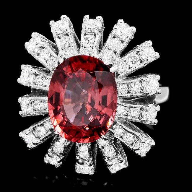 14k White Gold 5.65ct Zircon 1.80ct Diamond Ring (1 of 5)