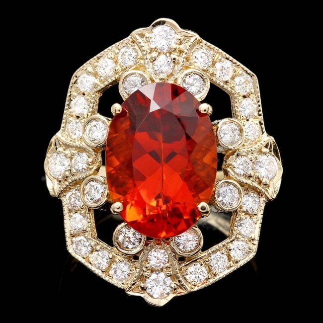 14k Gold 5.50ct Citrine 1.25ct Diamond Ring (1 of 5)