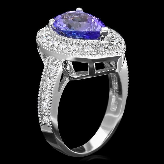 14k Gold 2.80ct Tanzanite 1.10ct Diamond Ring: Retail: $9,200.00 ****** 14k Gold 2.80ct Tanzanite 1.10ct Diamond Ring ****** Metal: 14k Solid White Gold / Size: 7.5 / Total Item Weight: 6.00 grams / Country Made: United States / / Main Stone: Tanz