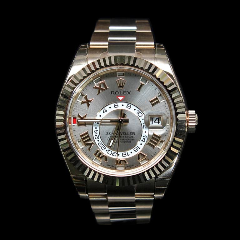 Rolex SkyDweller 42mm 18K Rose Gold Mens Wristwatch: ****** Rolex SkyDweller 42mm 18K Rose Gold Mens Wristwatch ****** One Mens, Rolex SkyDweller 42mm 18K Rose Gold Wristwatch electronically tested and polished / Case: 18K Solid Rose Gold, 42mm / Dial: