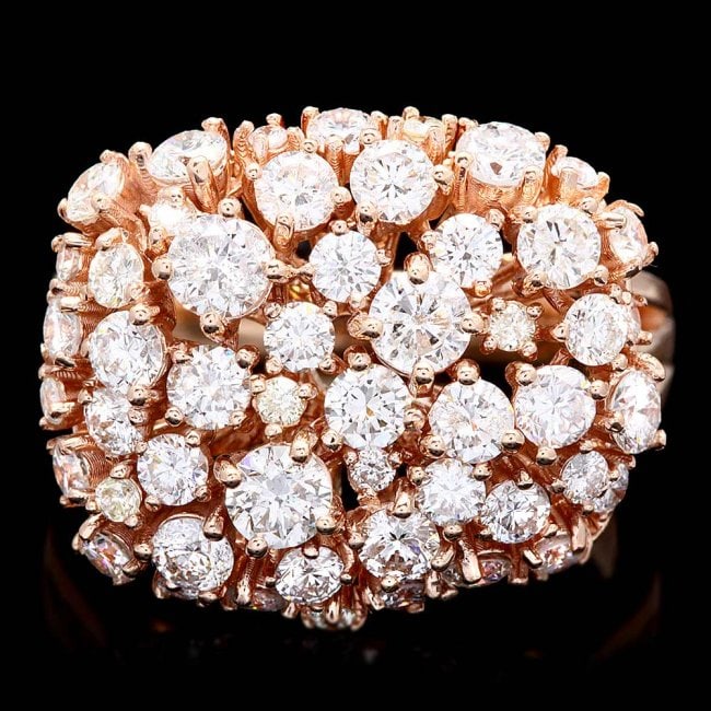 14k Rose Gold 2.75ct Diamond Ring: Retail: $9,200.00 ****** 14k Rose Gold 2.75ct Diamond Ring ****** Metal: 14k Solid Rose Gold / Size: 6.5 / Total Item Weight: 8.0 grams / Country Made: United States / / Main Stone: Diamond / Color: W