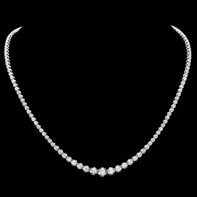 18k White Gold 6.50ct Diamond Necklace: Retail: $26,900.00 ****** 18k White Gold 6.50ct Diamond Necklace ****** Metal: 18k Solid White Gold / Size: 17 / Total Item Weight: 17.0 grams / Country Made: United States / / Main Stone: Diamond / C