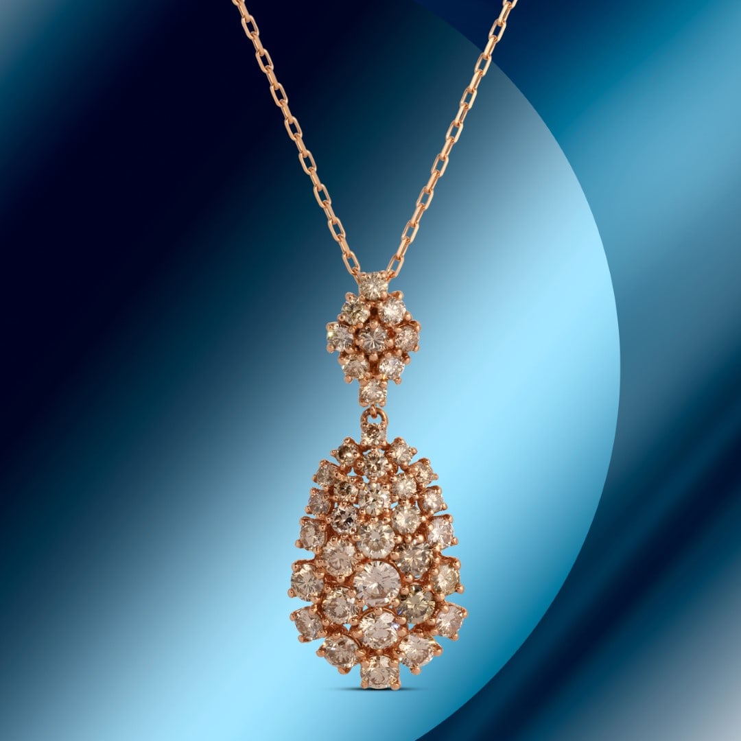 14K Gold 2.83cts Diamond Pendant: Retail: $13,355*****14K Gold Diamond Pendant*****Metal: 14K Ross Gold/ Total Wt.:6.1g / Country Made US// Main Stone: Natural Diamond / Carat Total Wt.: 2.83cts / Treatment: None/ Color: Fancy / Cut: 