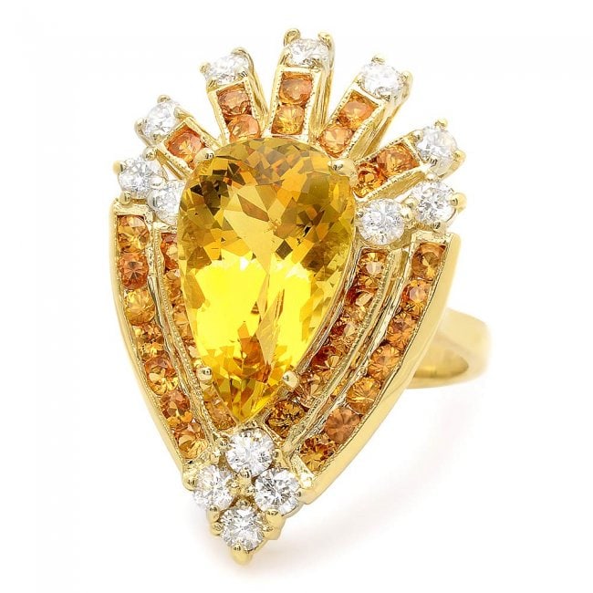 14k Yellow Gold 5.00ct Beryl 0.80ct Diamond Ring: Retail: $8,400.00 ****** 14k Yellow Gold 5.00ct Beryl 0.80ct Diamond Ring ****** Metal: 14k Solid Yellow Gold / Size: 7 / Total Item Weight: 9.0 grams / Country Made: United States / / Main Stone: Ber