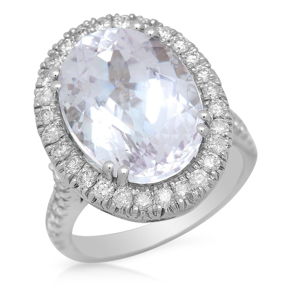 14K Gold 11.38ct Kunzite 1.05ct Diamond Ring: Retail: $10,640.00 ****** 14K Gold 11.38ct Kunzite 1.05ct Diamond Ring ****** Metal: 14K Solid Gold / Total Item Weight: 9.0 grams / Country Made: United States / / Main Stone: Kunzite / Color: Very L