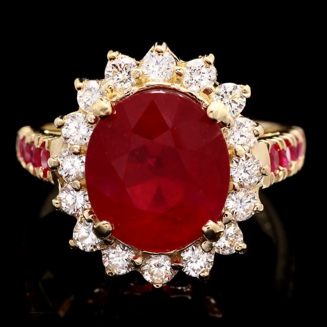 14k White Gold 6.75ct Ruby 0.80ct Diamond Ring (1 of 5)