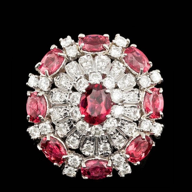 14k Gold 5.00ct Tourmaline 2.20ct Diamond Ring: Retail: $14,700.00 ****** 14k Gold 5.00ct Tourmaline 2.20ct Diamond Ring ****** Metal: 14k Solid White Gold / Size: 7.5 / Total Item Weight: 15.0 grams / Country Made: United States / / Main Stone: To