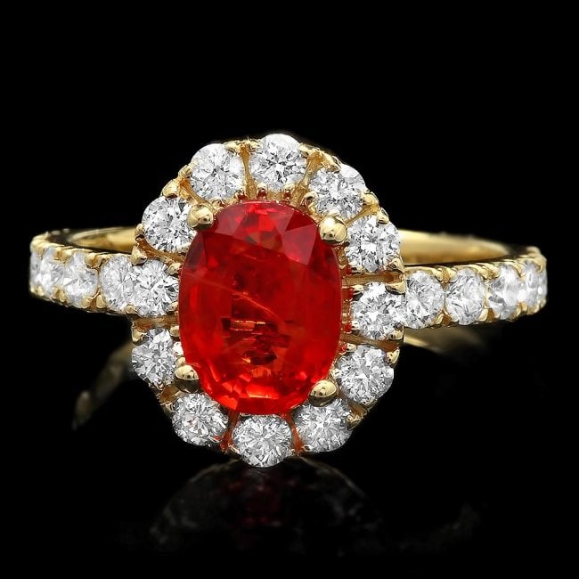 14k Gold 2.40ct Sapphire 1.00ct Diamond Ring (1 of 4)