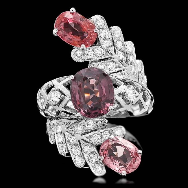 14k White Gold 5.5ct Spinel 1.00ct Diamond Ring (1 of 5)