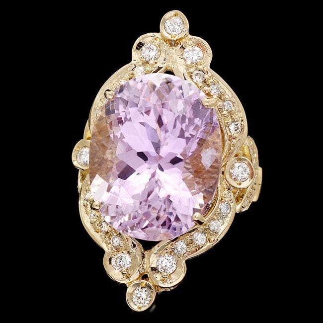 14k Gold 20ct Morganite 0.75ct Diamond Ring (1 of 5)