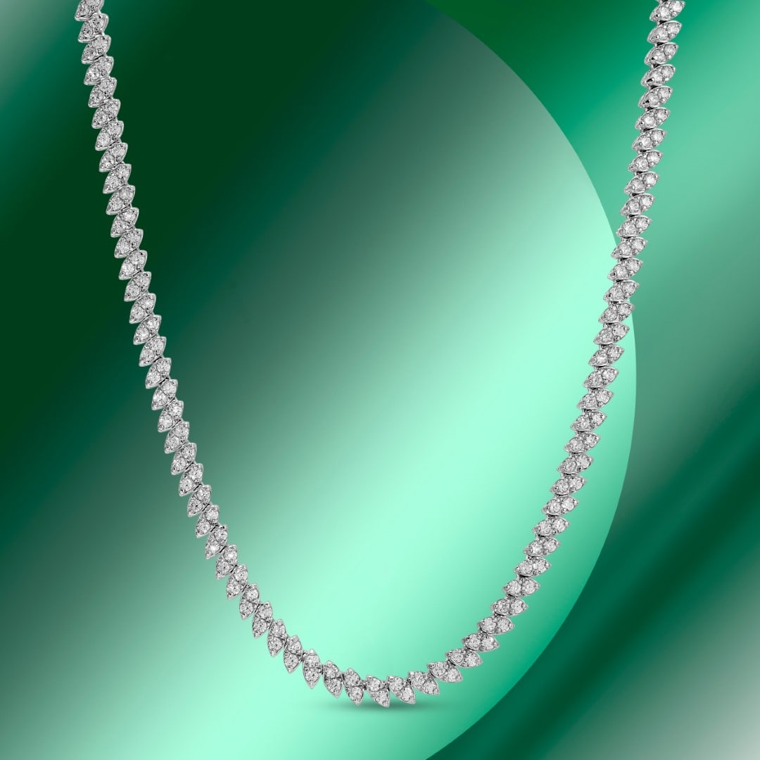 14K 9.65cts Gold Diamond Necklace (1 of 4)