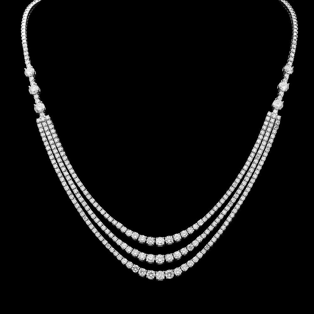 18K Gold 12.20ct Diamond Necklace (1 of 5)