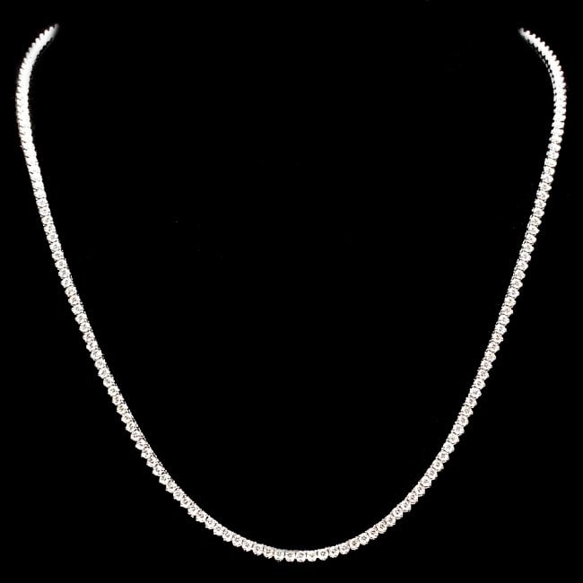18k White Gold 6.00ct Diamond Necklace: Retail: $33,200.00 ****** 18k White Gold 6.00ct Diamond Necklace ****** Metal: 18k Solid White Gold / Size: 16.5 / Total Item Weight: 13.0 grams / Country Made: United States / / Main Stone: Diamond /