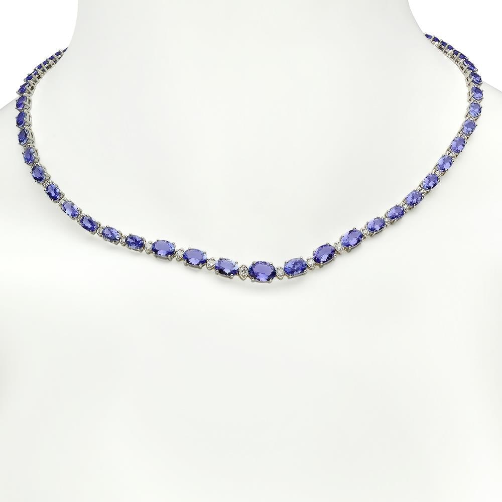 14K Gold 23.52ct Tanzanite 1.05ct Diamond Necklace (1 of 5)