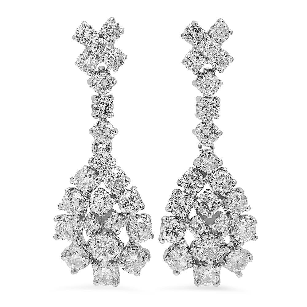 14K Gold 3.07ct Diamond Earrings (1 of 3)