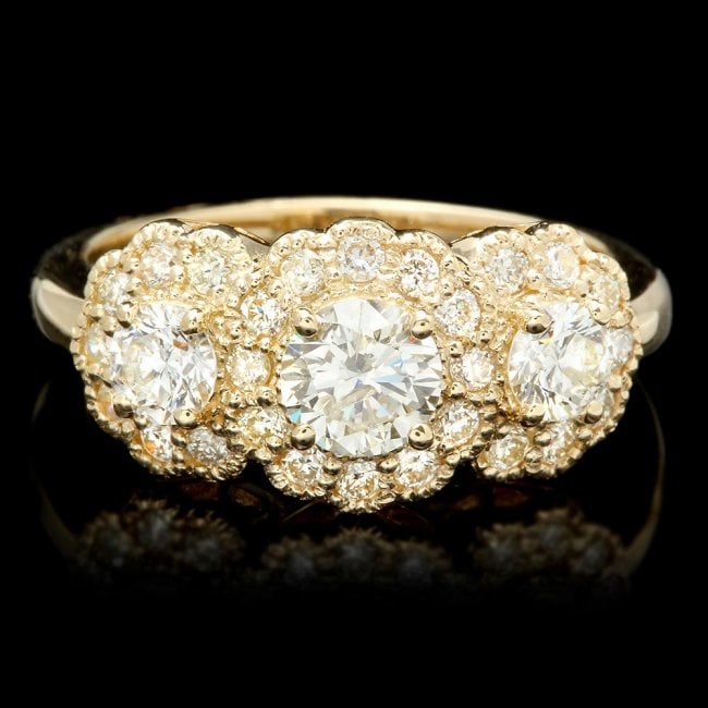 14k Yellow Gold 1.6ct Diamond Ring: Retail: $8,300.00 ****** 14k Yellow Gold 1.6ct Diamond Ring ****** Metal: 14k Solid Yellow Gold / Size: 7.75 / Total Item Weight: 4.5 grams / Country Made: United States / / Main Stone: Diamond / Colo