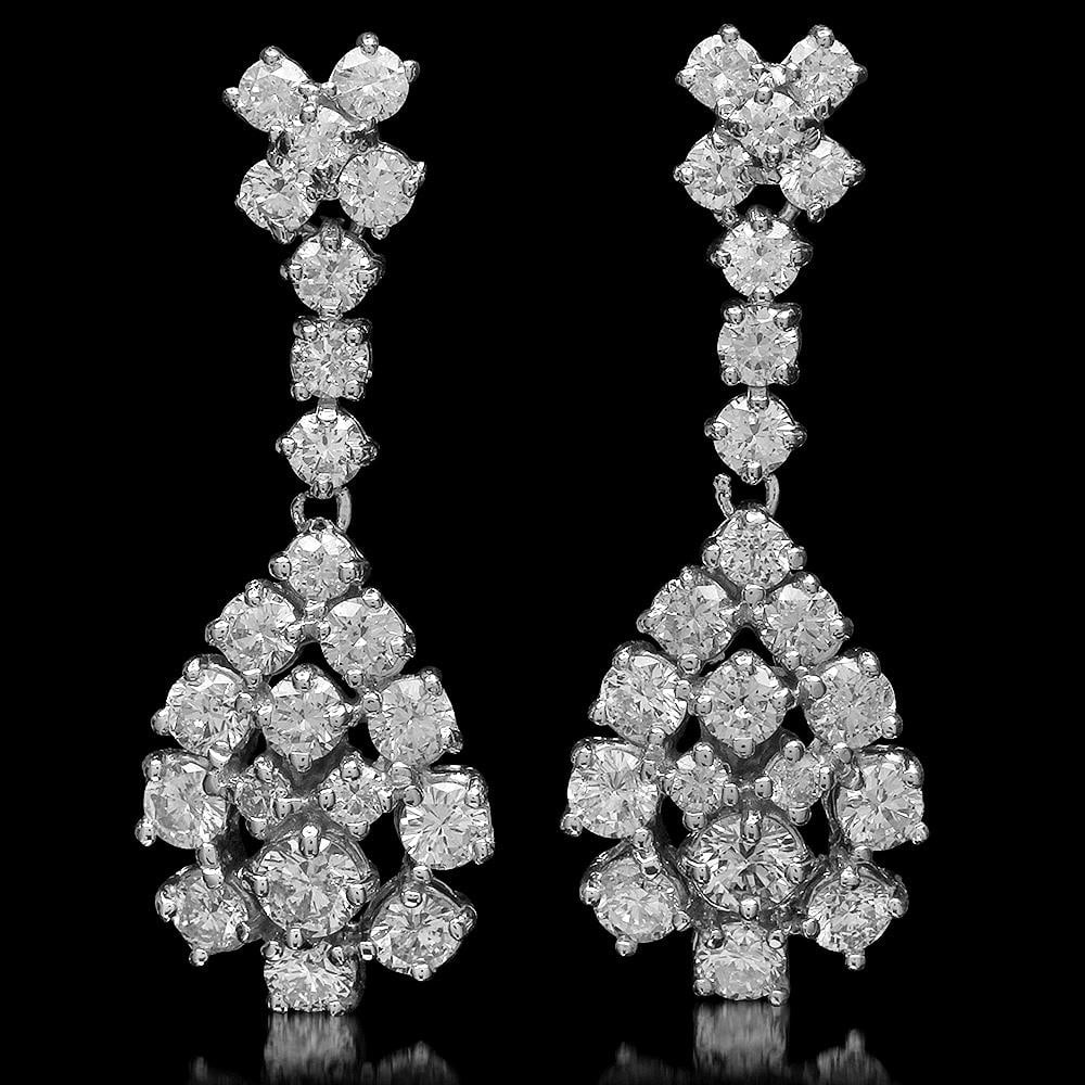 14K Gold 2.97ct Diamond Earrings: Retail: $9,130.00 ****** 14K Gold 2.97ct Diamond Earrings ****** Metal: 14K Solid Gold / Total Item Weight: 4.5 grams / Country Made: United States / / Main Stone: Diamond / Carat Total Weight: 2.97 /