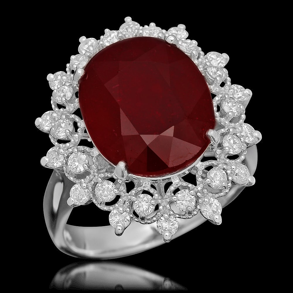 14K Gold 6.06ct Ruby 0.71ct Diamond Ring: Retail: $5,070.00 ****** 14K Gold 6.06ct Ruby 0.71ct Diamond Ring ****** Metal: 14K Solid Gold / Total Item Weight: 6.2 grams / Country Made: United States / / Main Stone: Ruby / Color: Red / Carat To