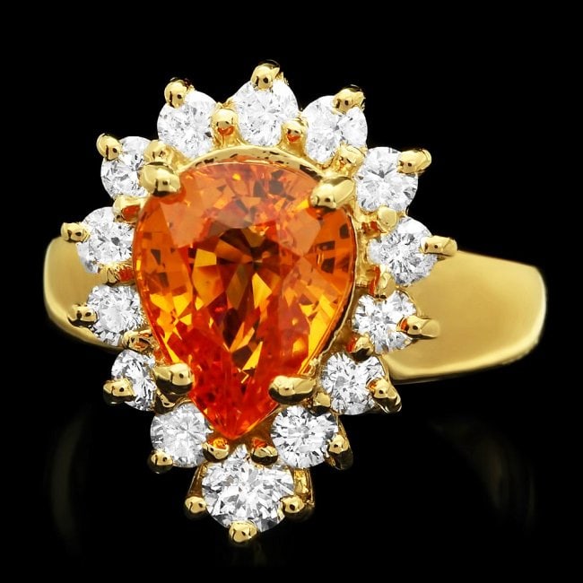 14k Gold 4.00ct Sapphire 1.00ct Diamond Ring: Retail: $12,800.00 ****** 14k Gold 4.00ct Sapphire 1.00ct Diamond Ring ****** Metal: 14k Solid Yellow Gold / Size: 7.25 / Total Item Weight: 8.00 grams / Country Made: United States / / Main Stone: Sa